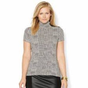 Lauren Ralph Lauren Black and White Checkered Blouse